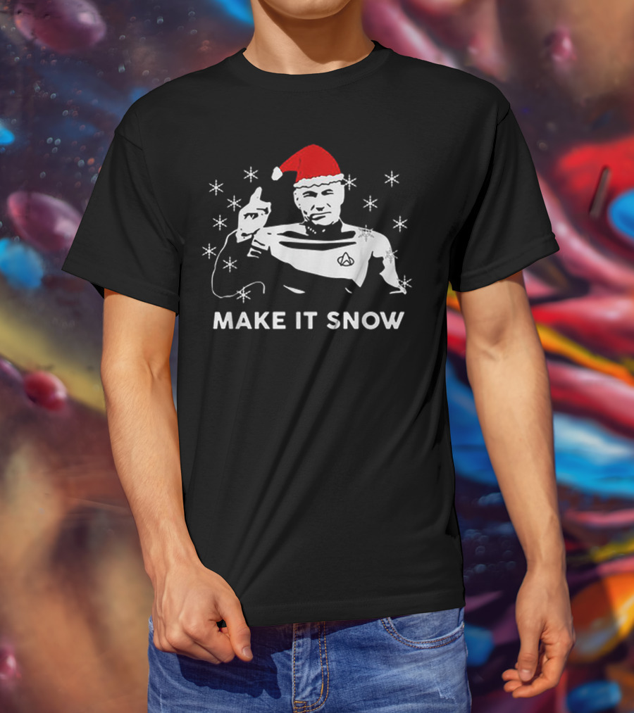 Star Trek Santa Make It Snow Christmas T-Shirt