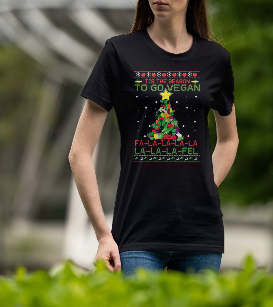 'Tis The Season To Go Vegan Fa-La-La-La-La La-La-La-Fel Veggie Tree T-Shirt