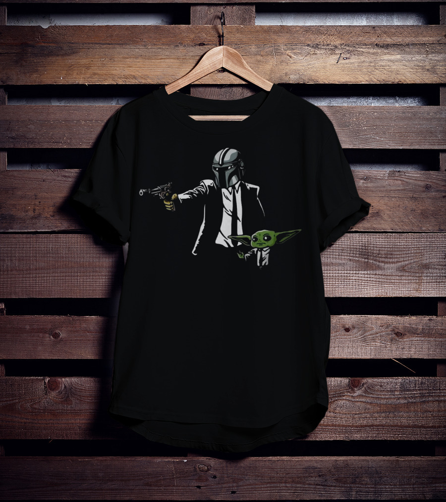 The Mandalorian Baby Yoda Pulp Fiction Suit Mashup T-Shirt