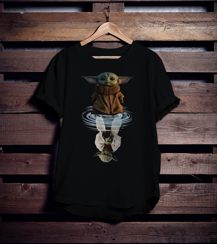 Baby Yoda Water Reflection Mirror Yoda Ripples T-Shirt