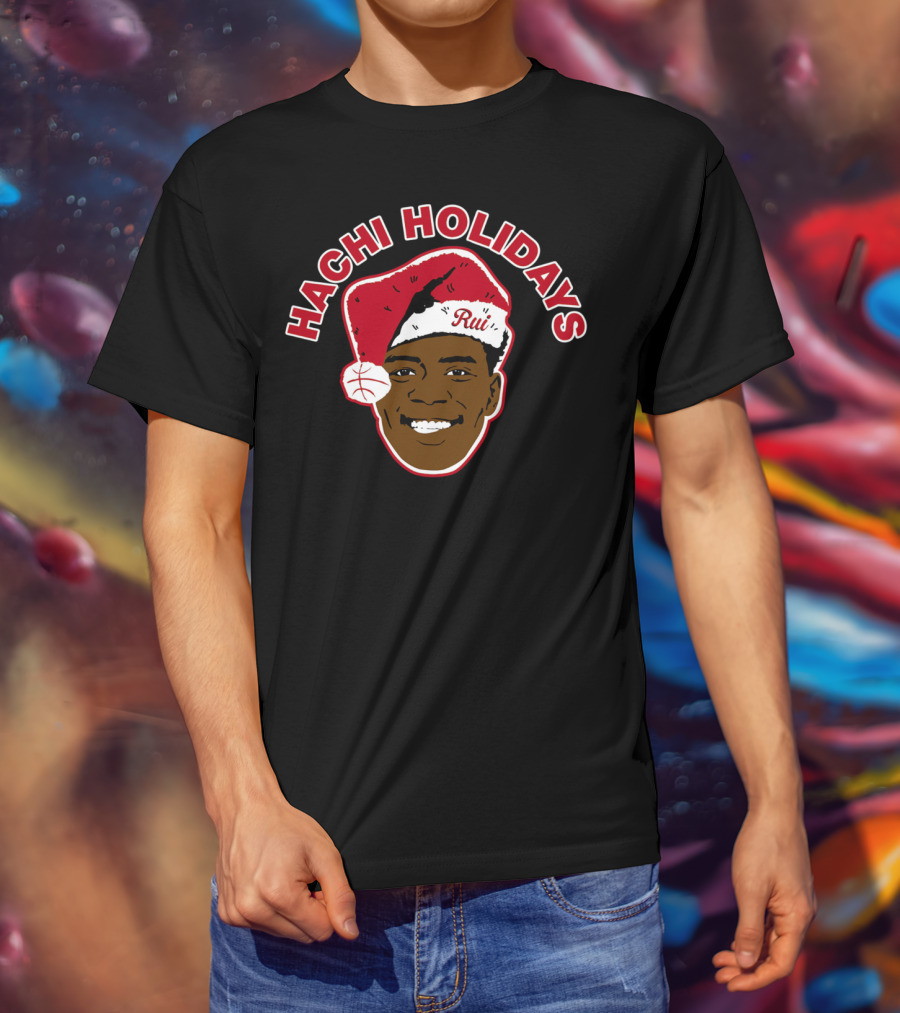 Hachi Holidays Rui Santa Hat Basketball Black T-Shirt