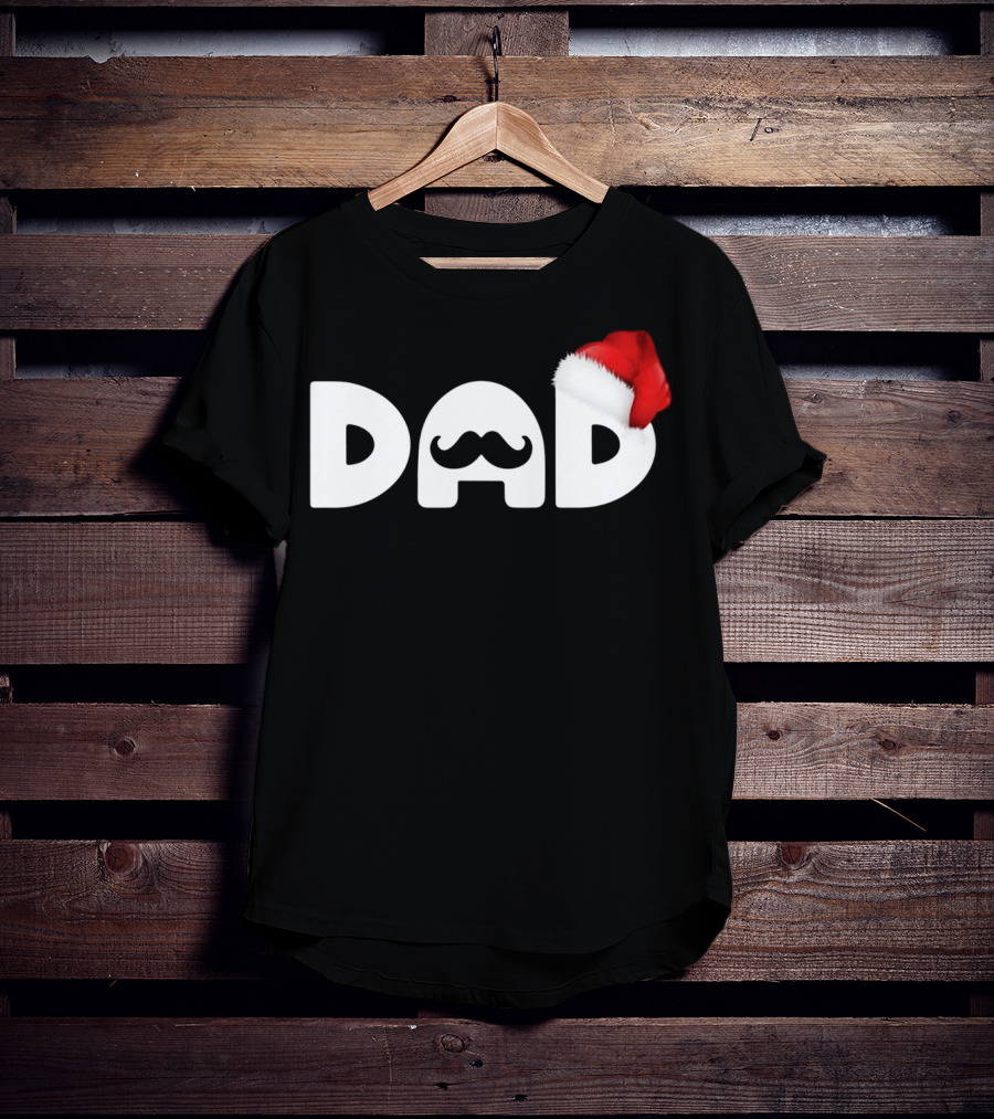 Dad Moustache Santa Hat T-Shirt