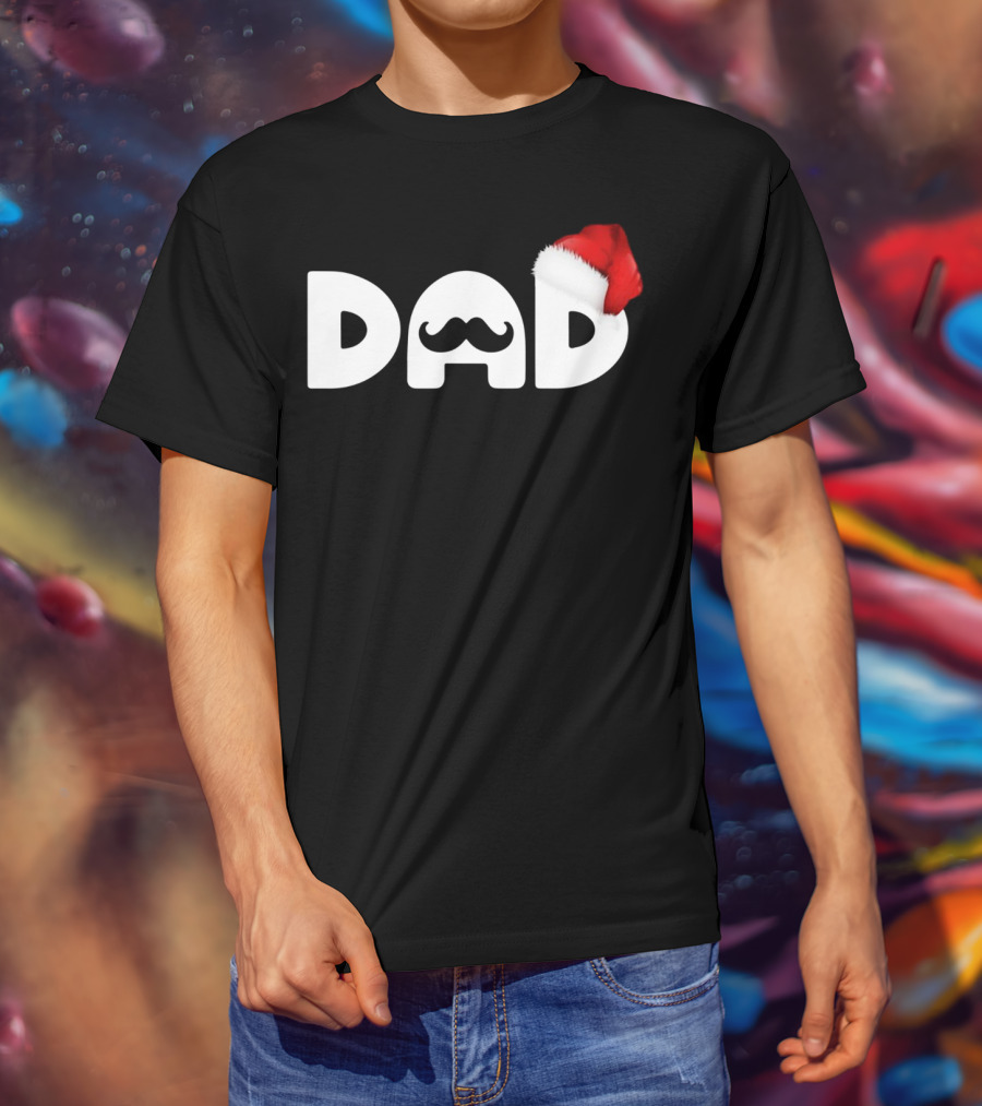 Dad Moustache Santa Hat T-Shirt