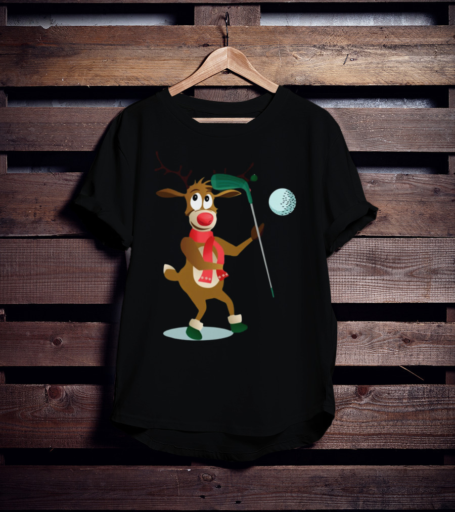 Reindeer Golf Christmas Fun T-Shirt