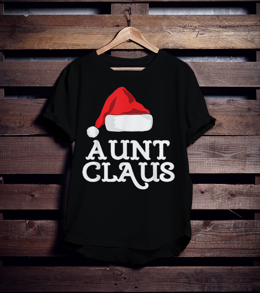 Aunt Claus Christmas Santa Hat Family Group T-Shirt