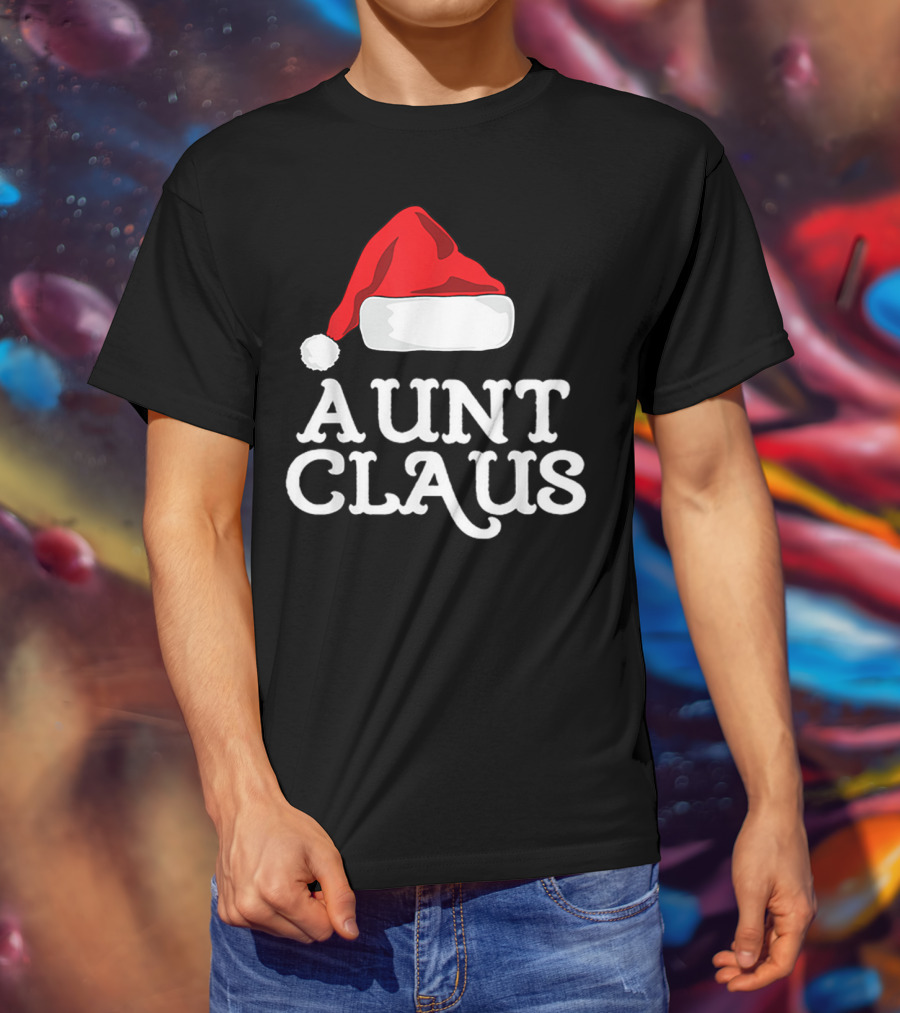 Aunt Claus Christmas Santa Hat Family Group T-Shirt