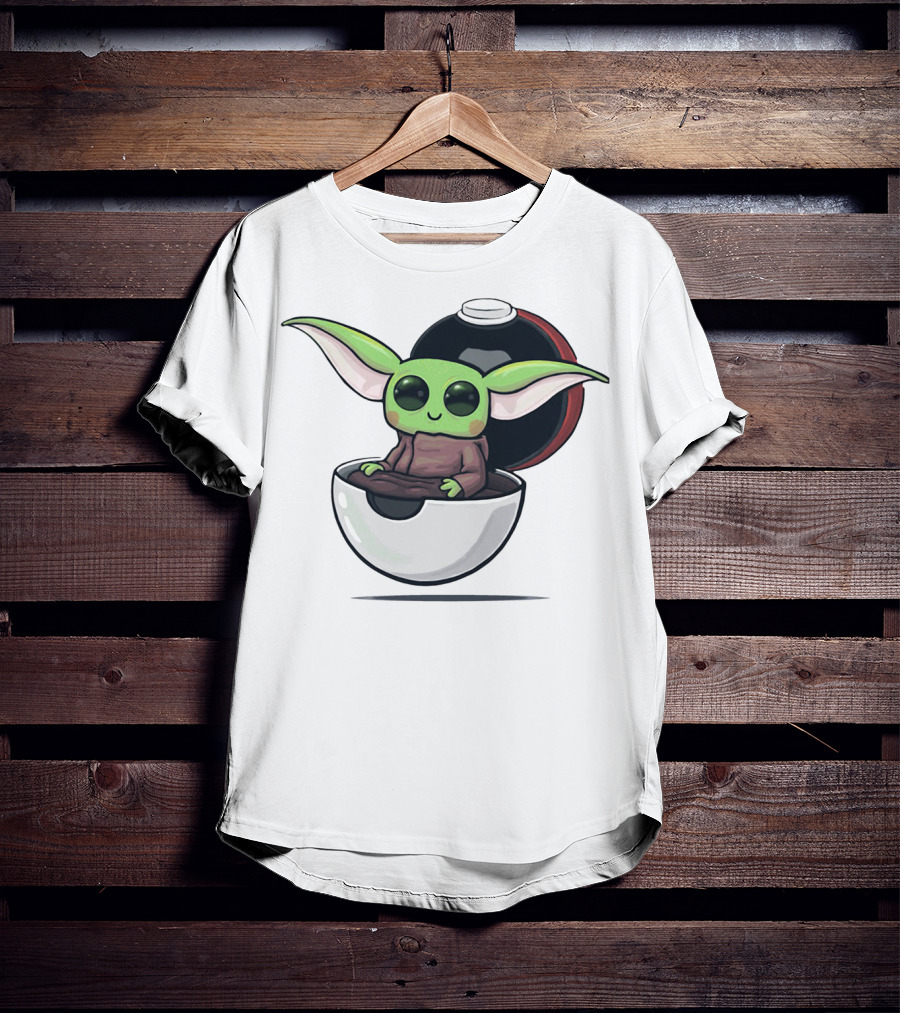 Baby Yoda Grogu In Pokéball Crossover T-Shirt