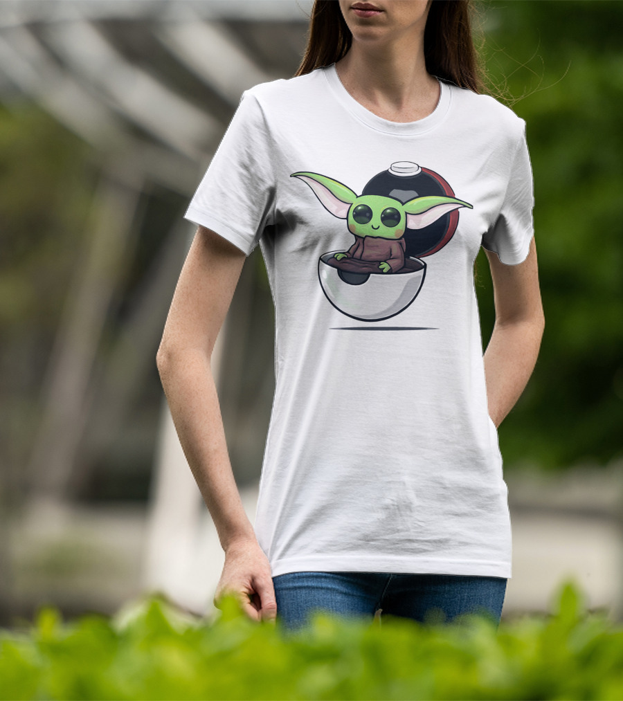 Baby Yoda Grogu In Pokéball Crossover T-Shirt