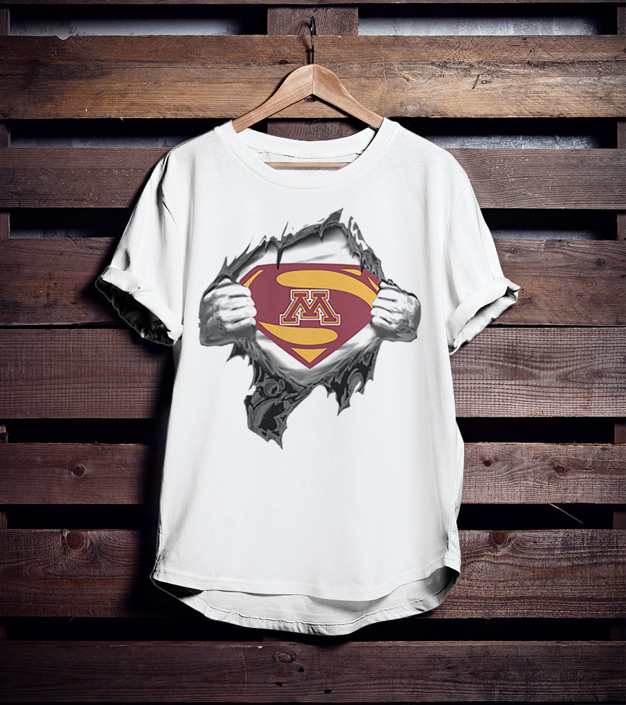 Minnesota Golden Gophers Superhero Symbol Inside Reveal T-Shirt