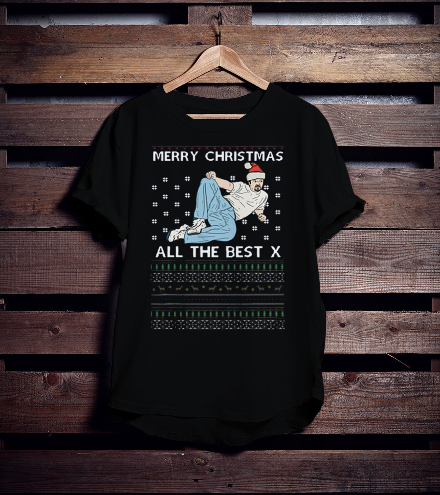Merry Christmas All The Best X David Brent Festive Dance Santa Hat T-Shirt