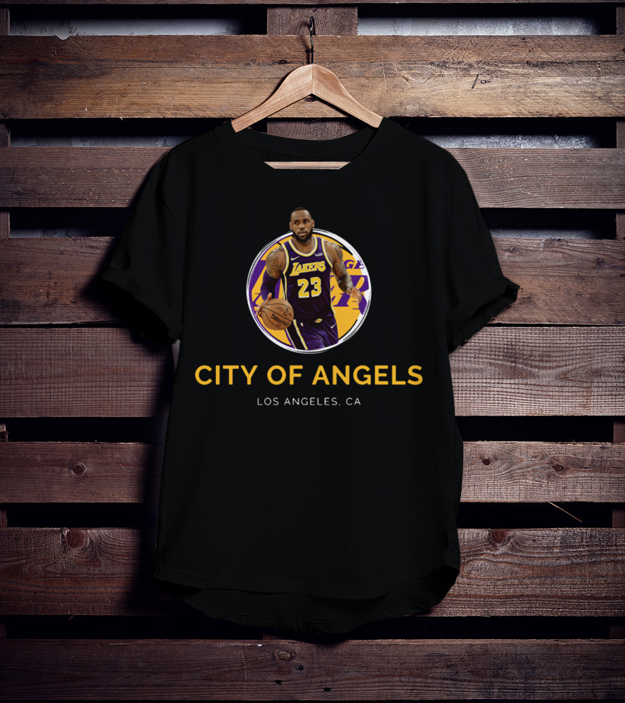 LeBron James Los Angeles Lakers #23 City Of Angels Los Angeles CA T-Shirt