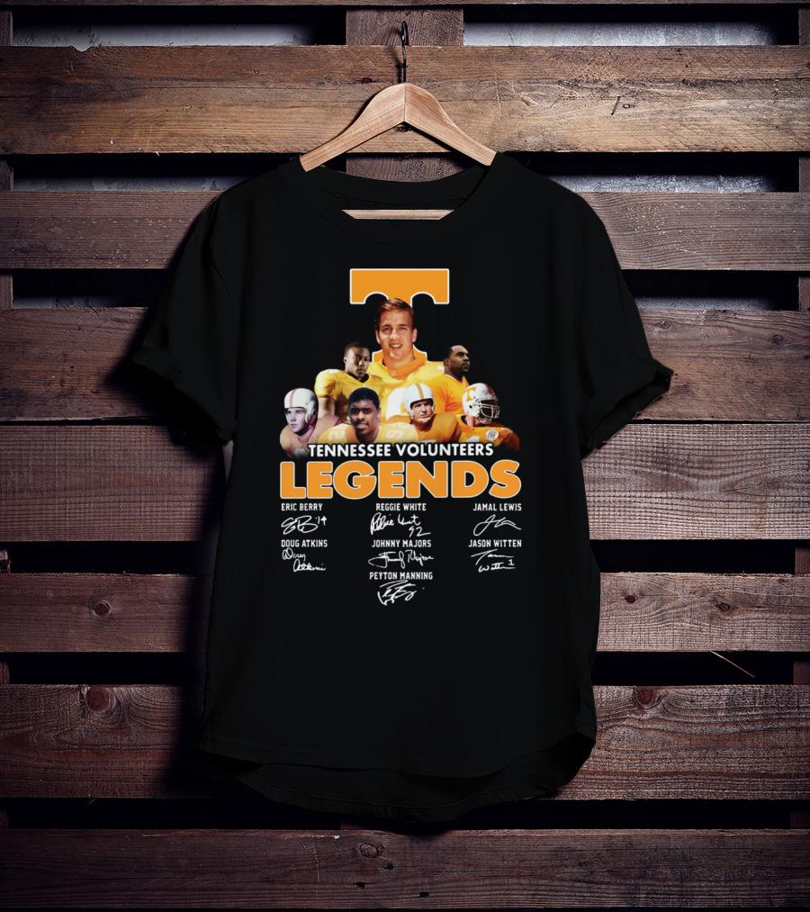 Tennessee Volunteers Legends Peyton Manning Reggie White Jason Witten Signatures T-Shirt