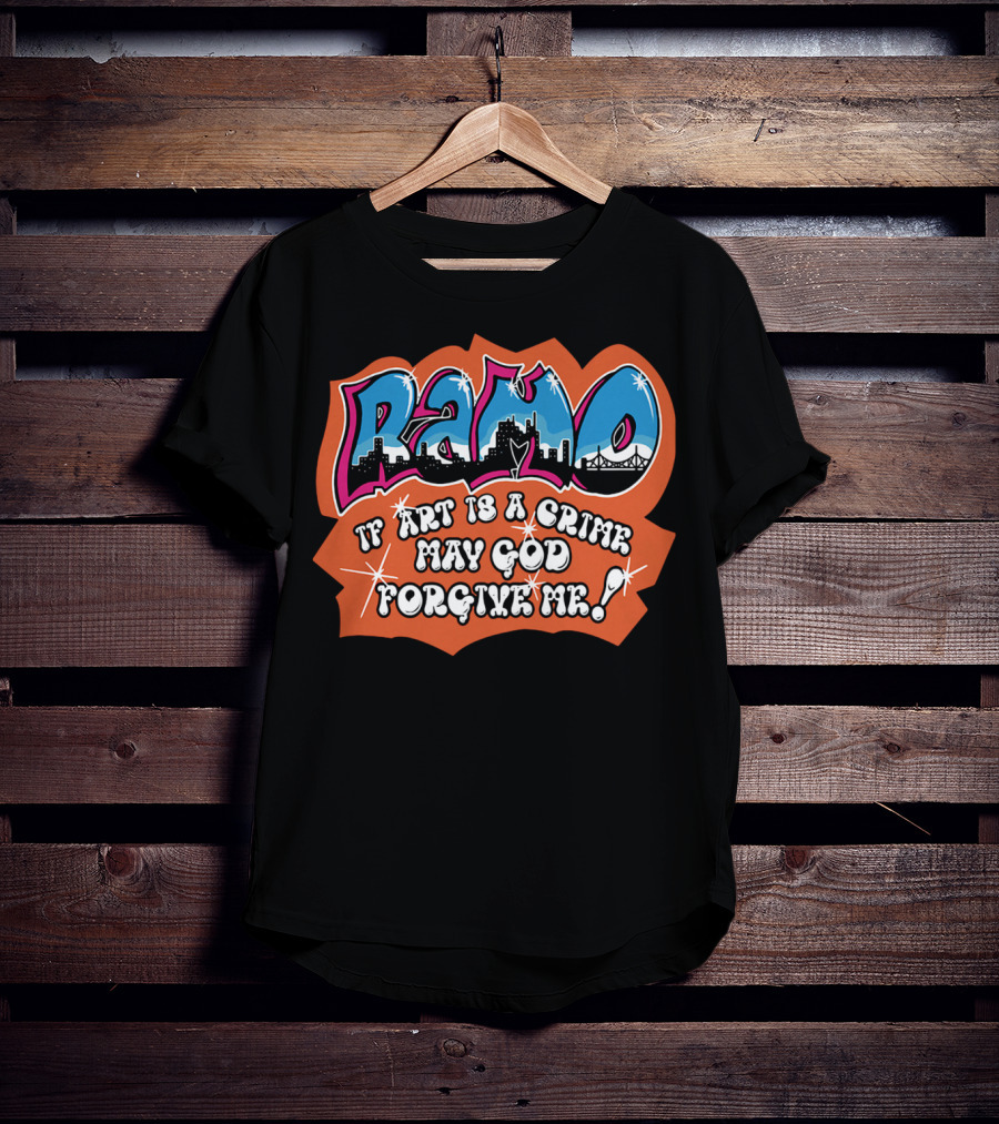 Ramo Skyline Graffiti If Art Is A Crime May God Forgive Me T-Shirt