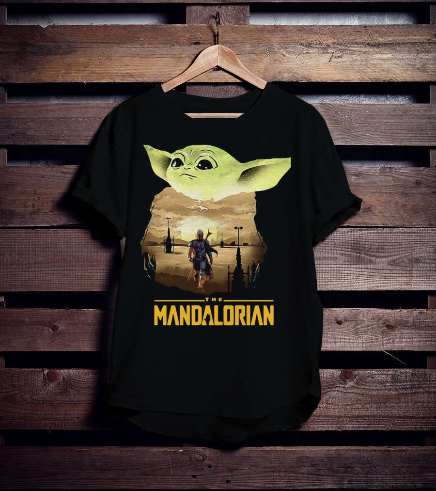 The Mandalorian Baby Yoda Sunset Scene T-Shirt
