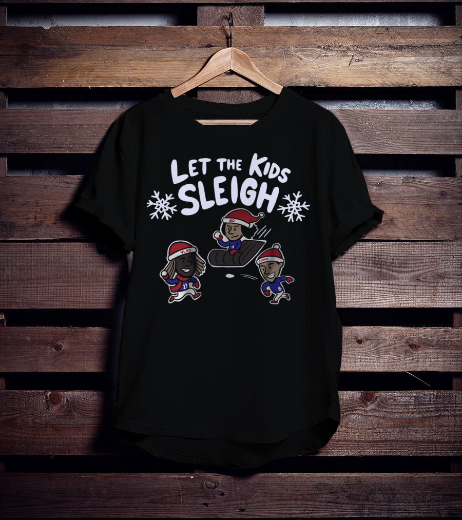 Let The Kids Sleigh Toronto Vlad Bo Cavan Christmas Sledding Snowflakes T-Shirt