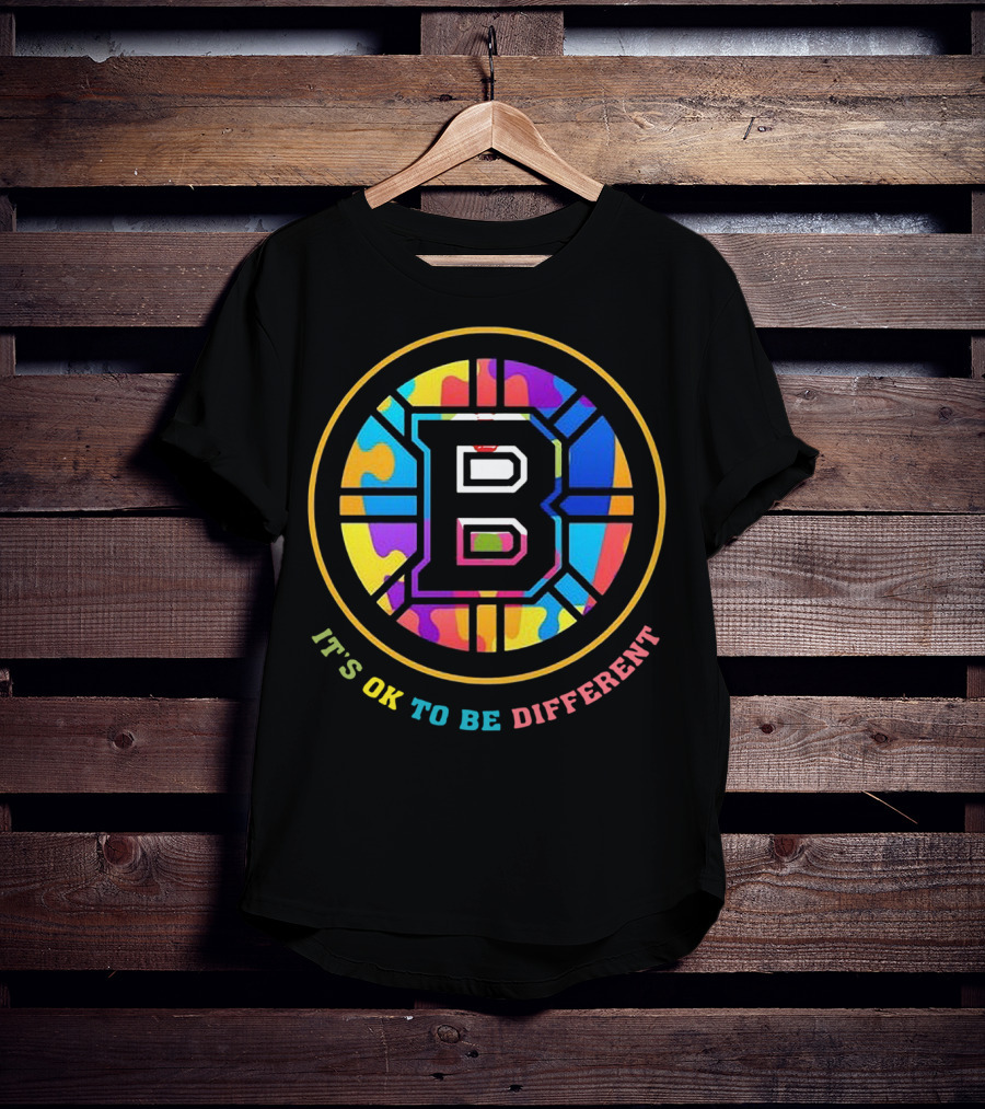 Boston Bruins It's OK To Be Different Rainbow T-Shirt