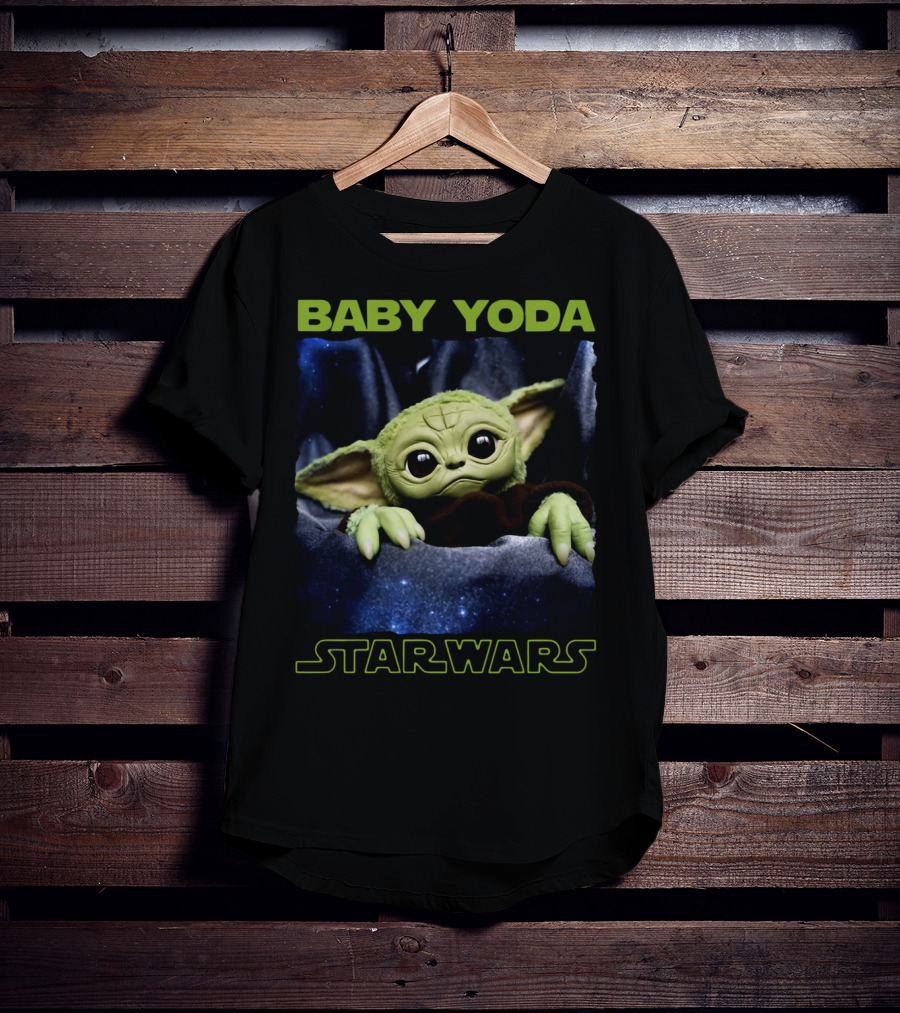 Baby Yoda Star Wars Galaxy Background T-Shirt