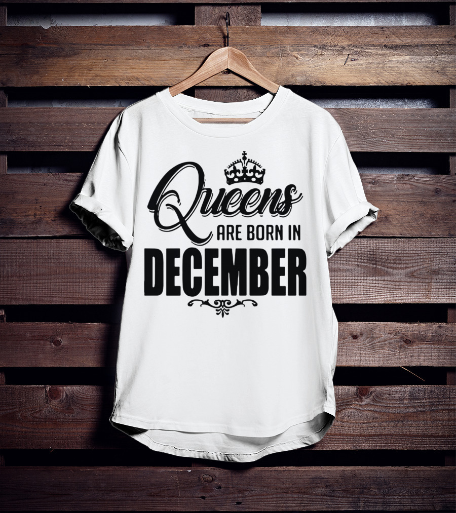 Queens Are Born In December Crown T-Shirt