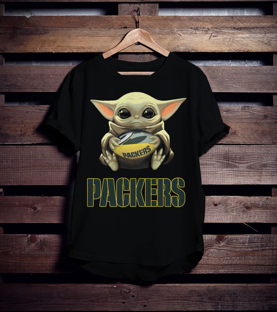 Baby Yoda Holding Packers Football Packers T-Shirt