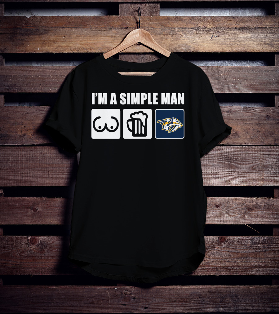 I'm A Simple Man Beer Hockey Predators T-Shirt