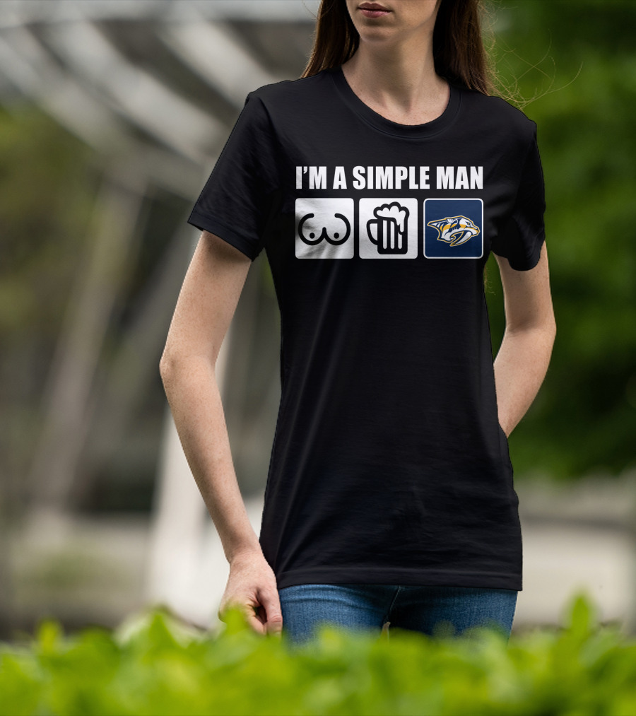 I'm A Simple Man Beer Hockey Predators T-Shirt