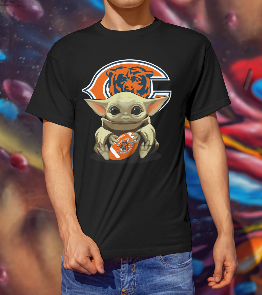 Baby Yoda Chicago Bears Football T-Shirt
