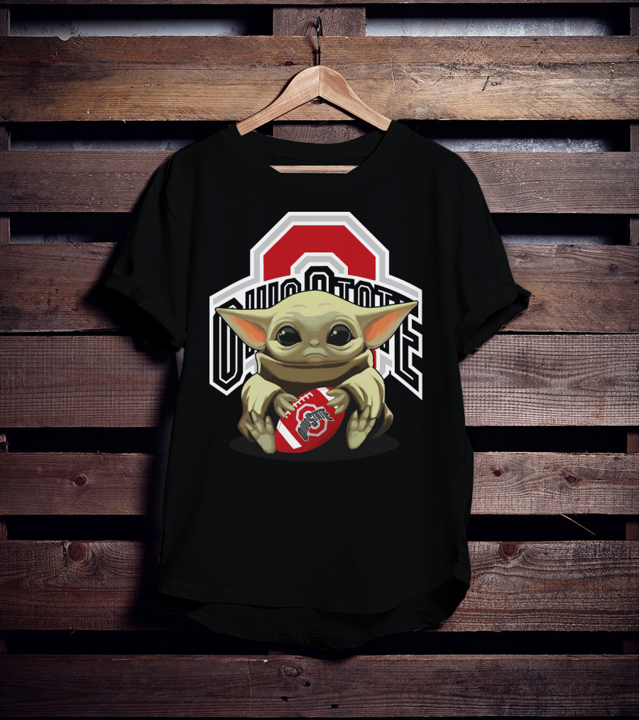 Ohio State Baby Yoda Football T-Shirt