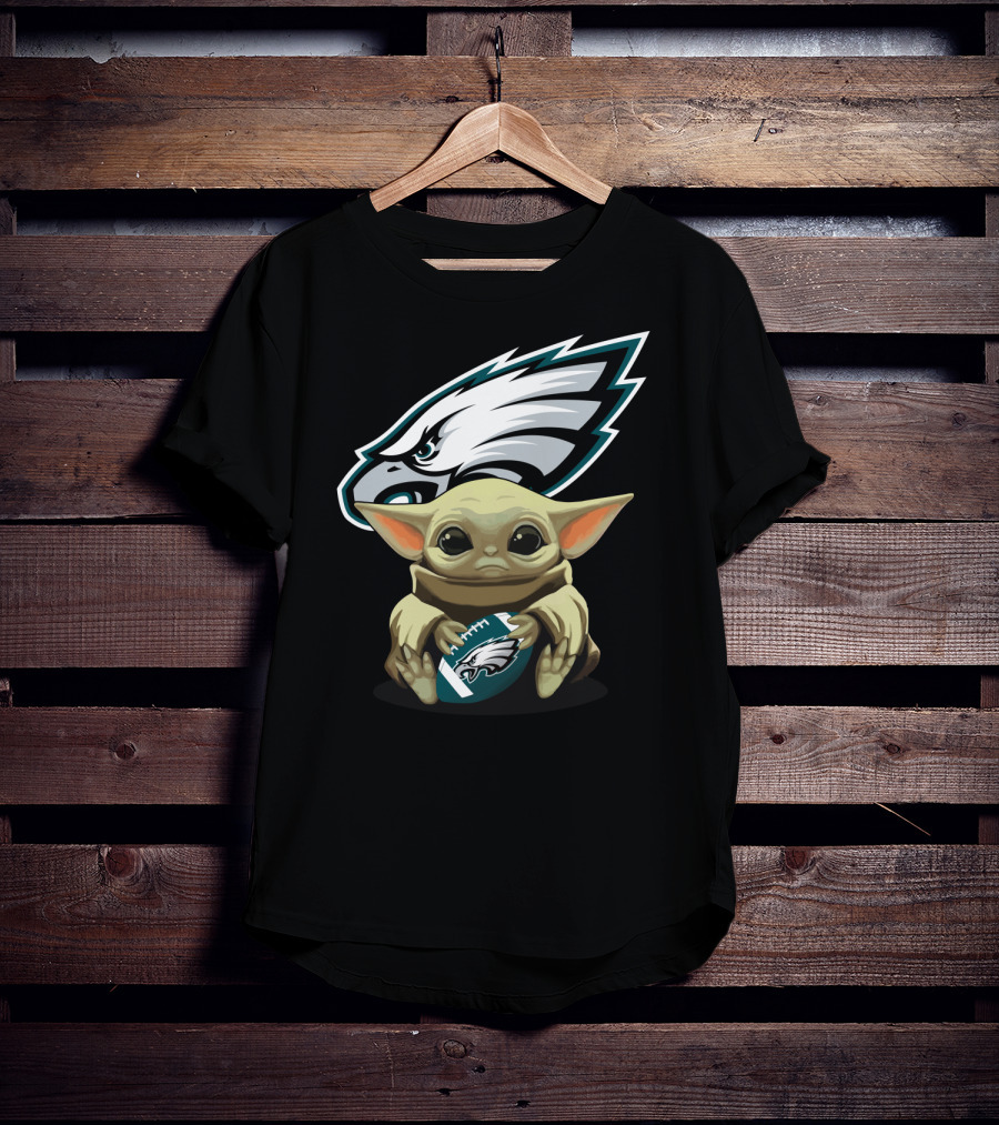Yoda Baby Philadelphia Eagles Football Fan T-Shirt