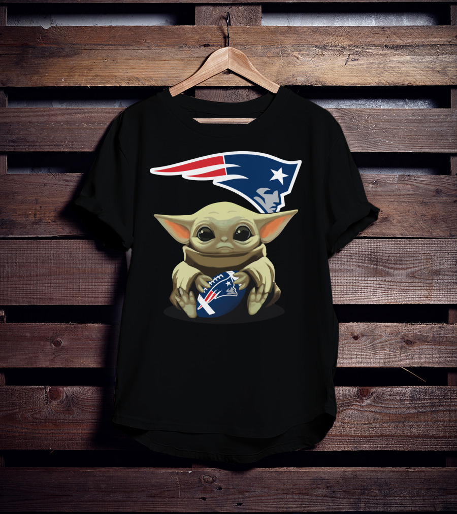 Yoda Baby Patriots Football Star Wars Crossover T-Shirt