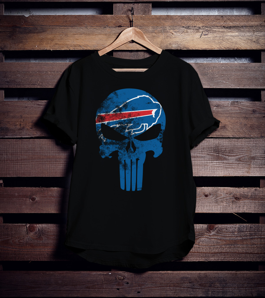 Bills Skull Punisher Logo Buffalo Bills Nfl Symbol T-Shirt