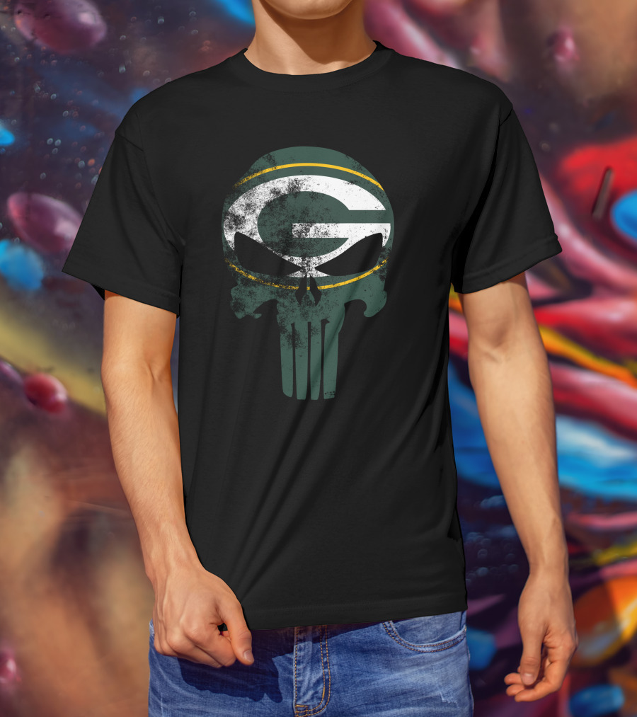Packers G Skull Punisher Green Bay Football T-Shirt