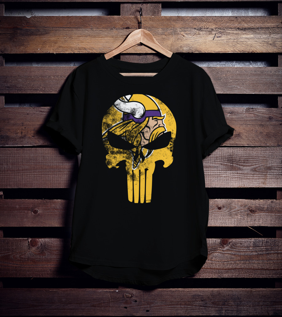 Vikings Skull Punisher Crossover T-Shirt