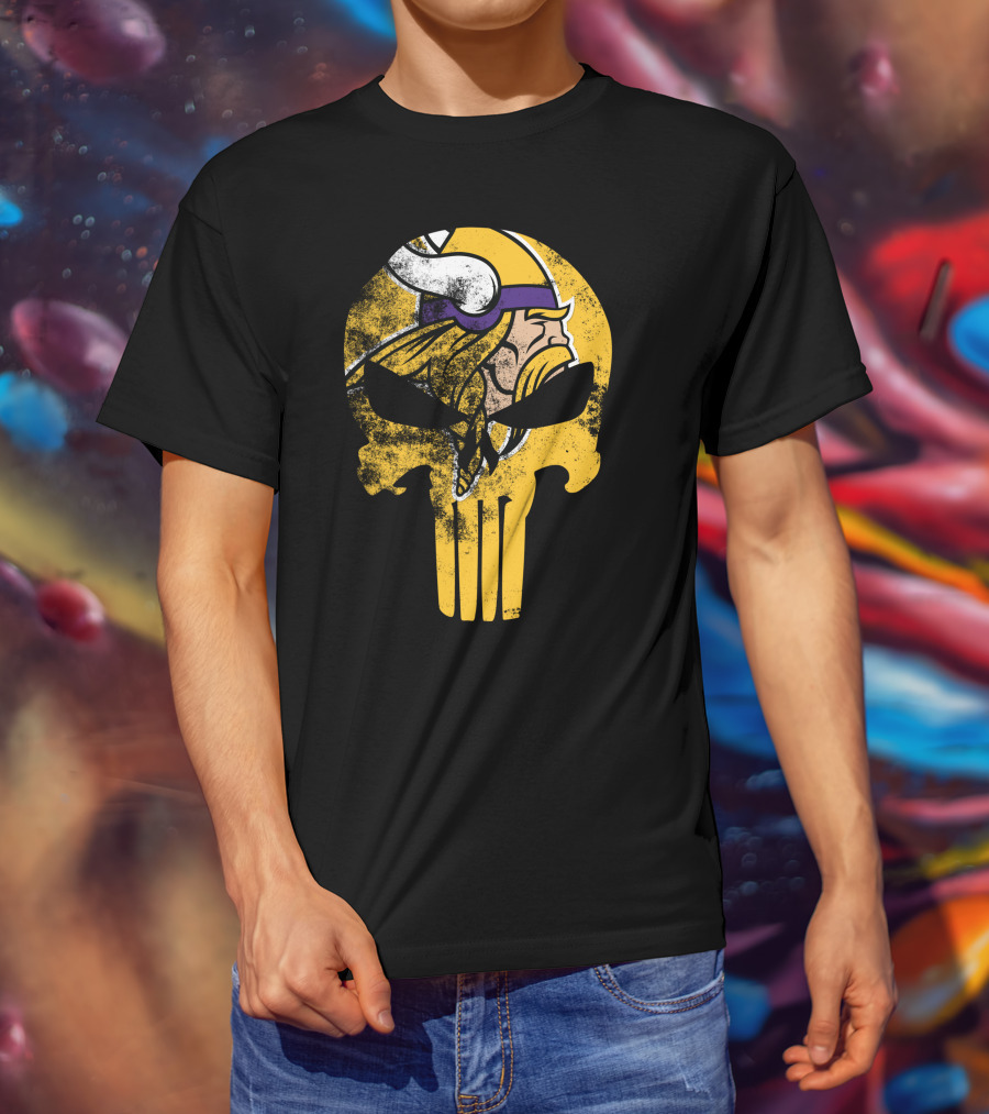 Vikings Skull Punisher Crossover T-Shirt