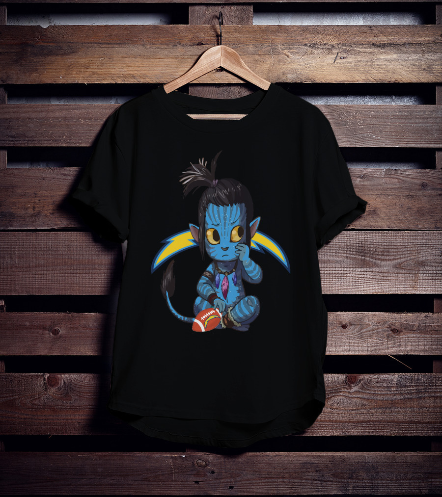 Avatar Chargers Football Creature With Lightning Bolt Background T-Shirt