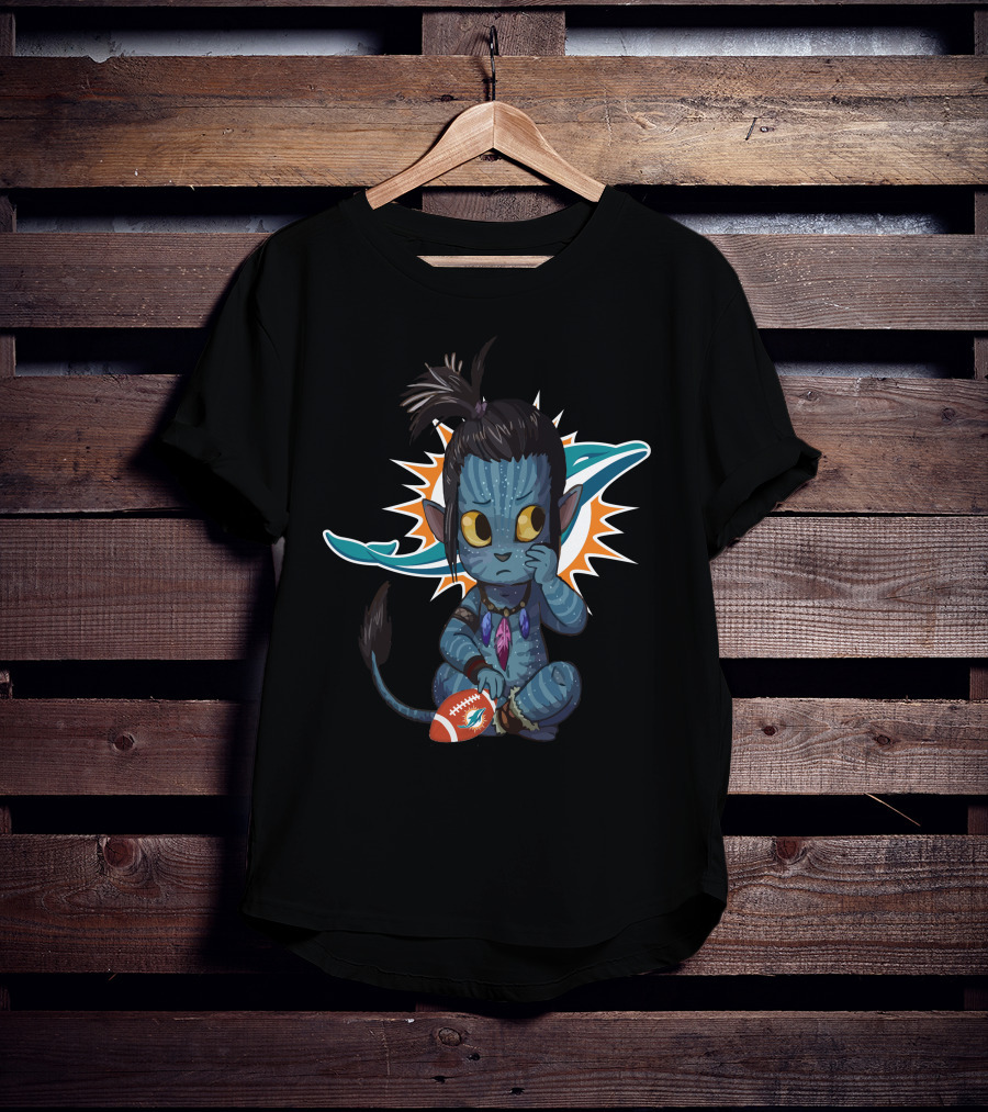 Miami Dolphins Avatar Crossover Football Character T-Shirt