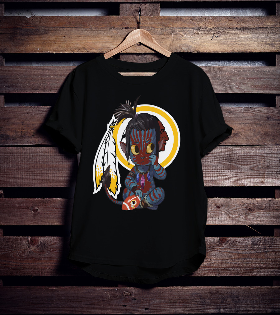 Avatar Redskins Football Character With Feathers And Face Paint T-Shirt