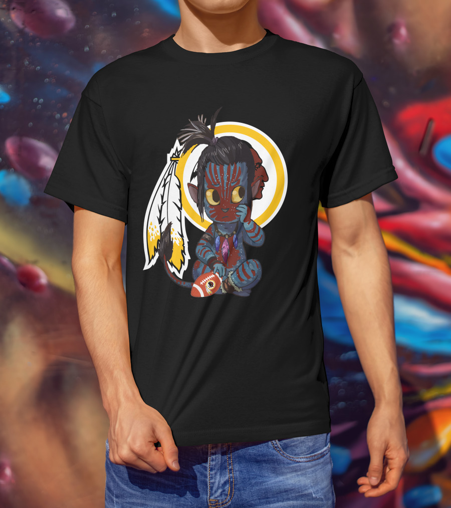 Avatar Redskins Football Character With Feathers And Face Paint T-Shirt