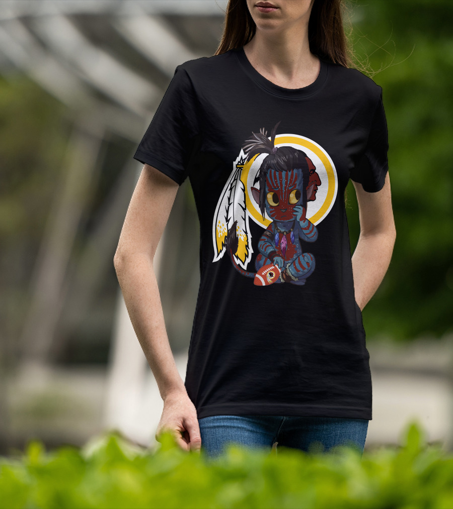 Avatar Redskins Football Character With Feathers And Face Paint T-Shirt