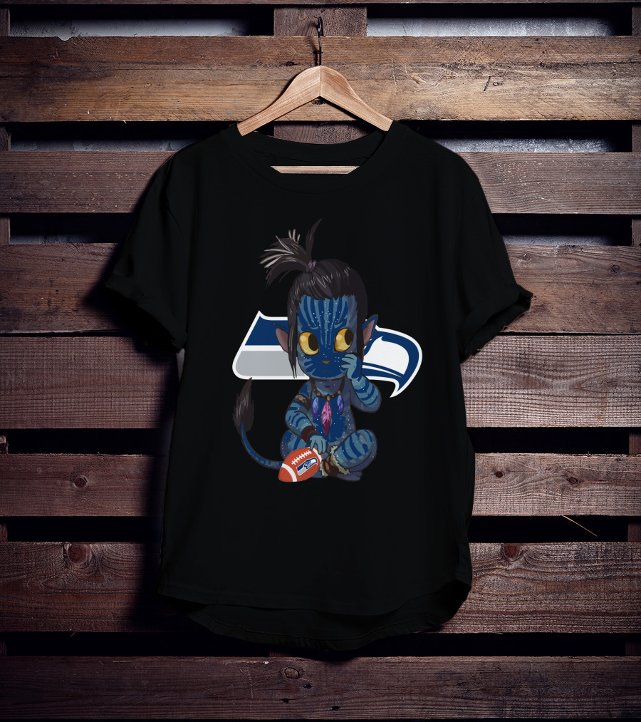 Avatar Na'vi Meets Seattle Seahawks Football Fusion T-Shirt