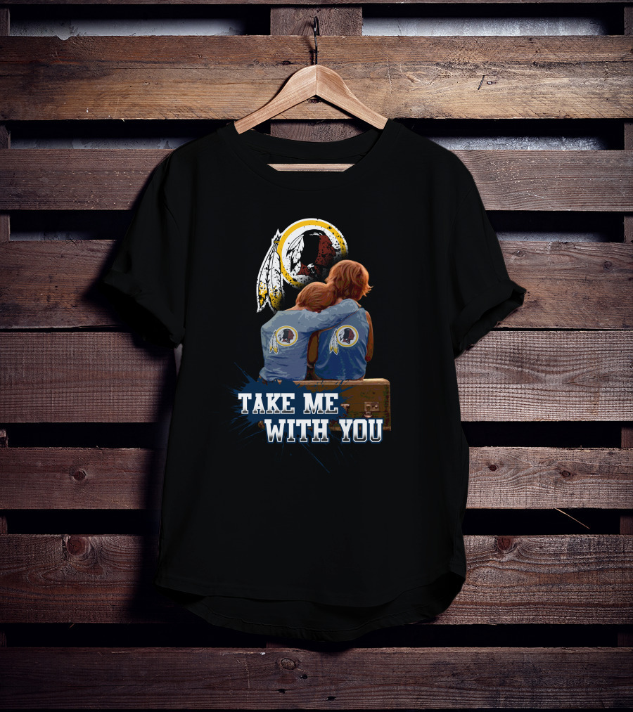 Redskins Take Me With You Feather Symbol Iconic Emblem Hugging Children T-Shirt