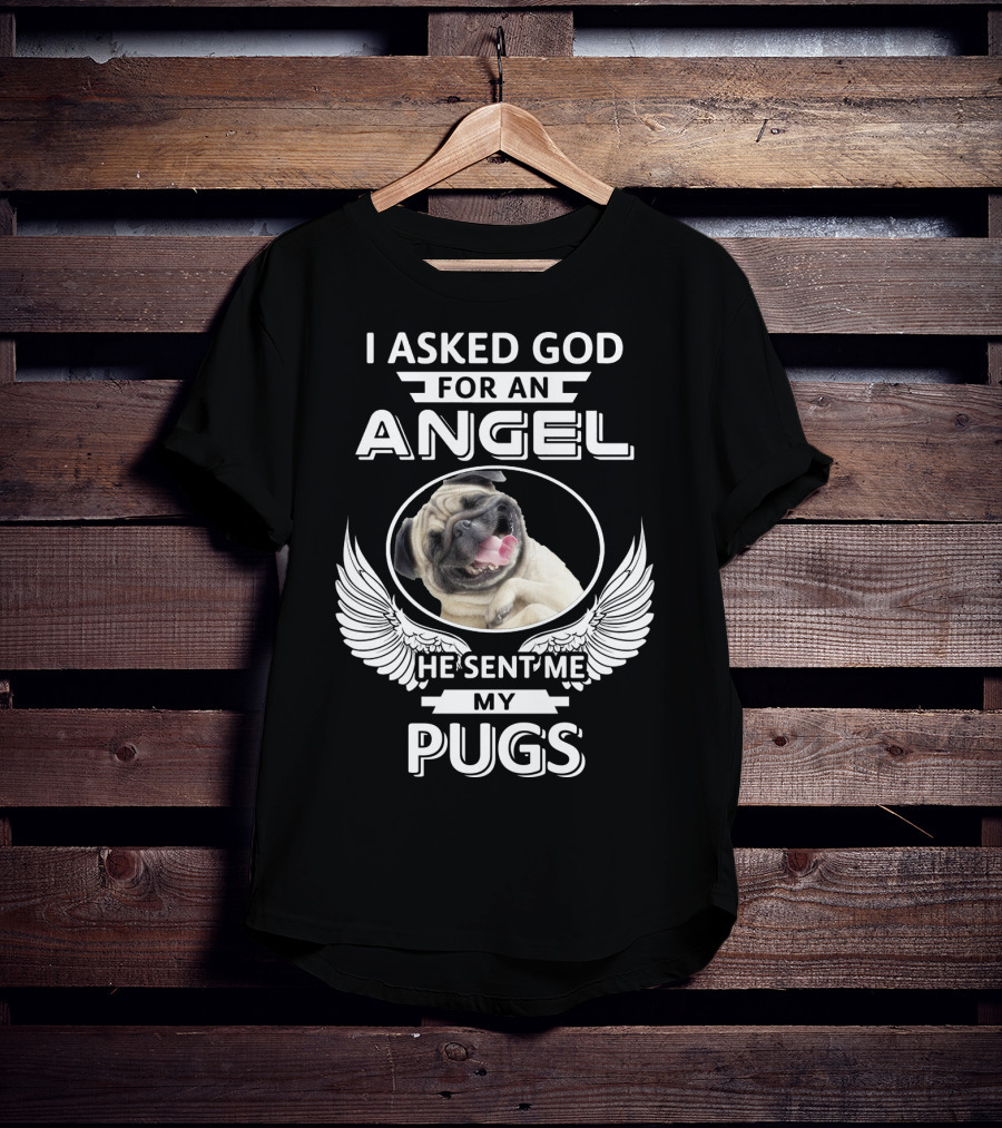 I Asked God For An Angel He Sent Me My Pugs T-Shirt