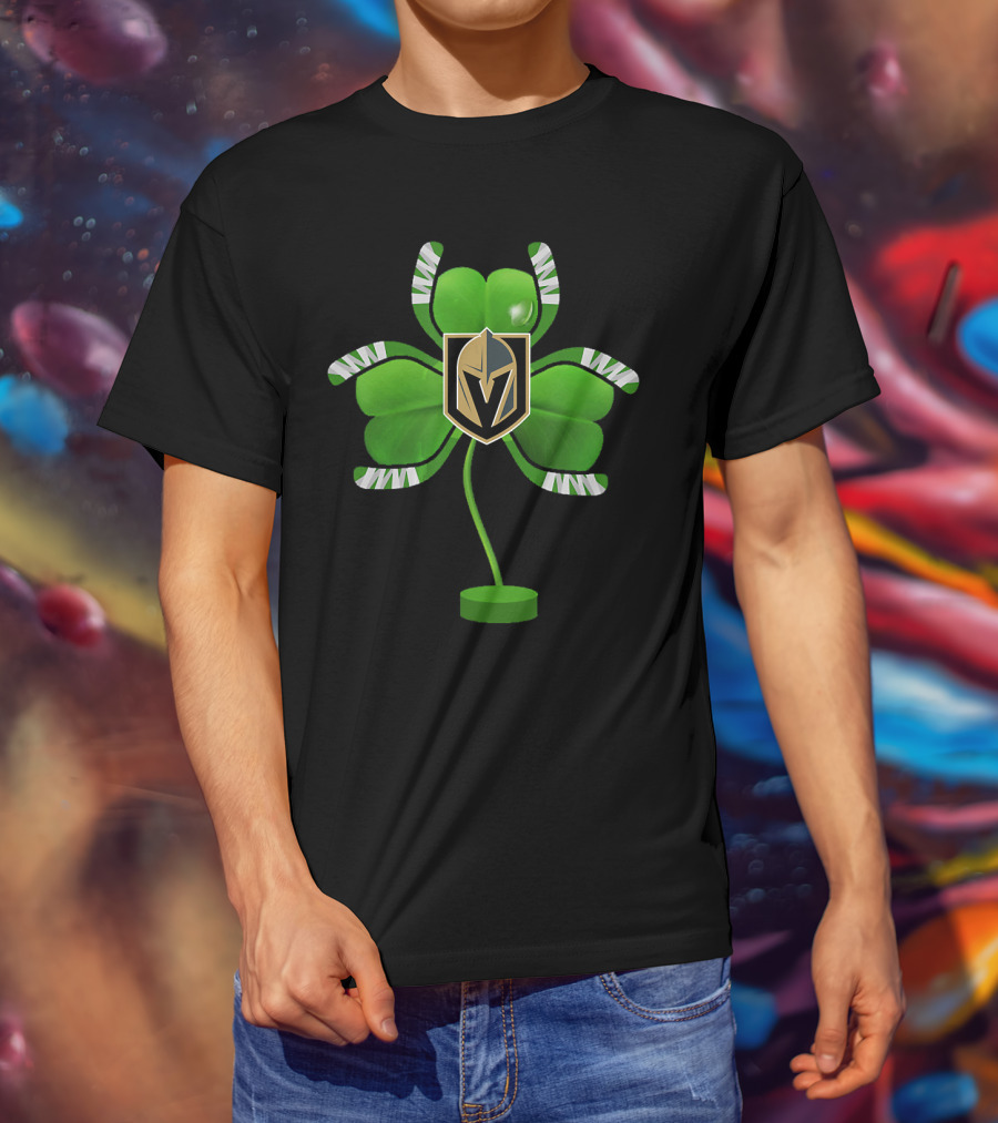 Vegas Golden Knights Shamrock Hockey Tree T-Shirt