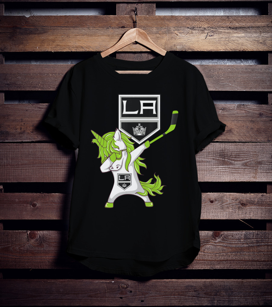 St Patrick Day Dabbing Unicorn Hockey Los Angeles Kings T-Shirt