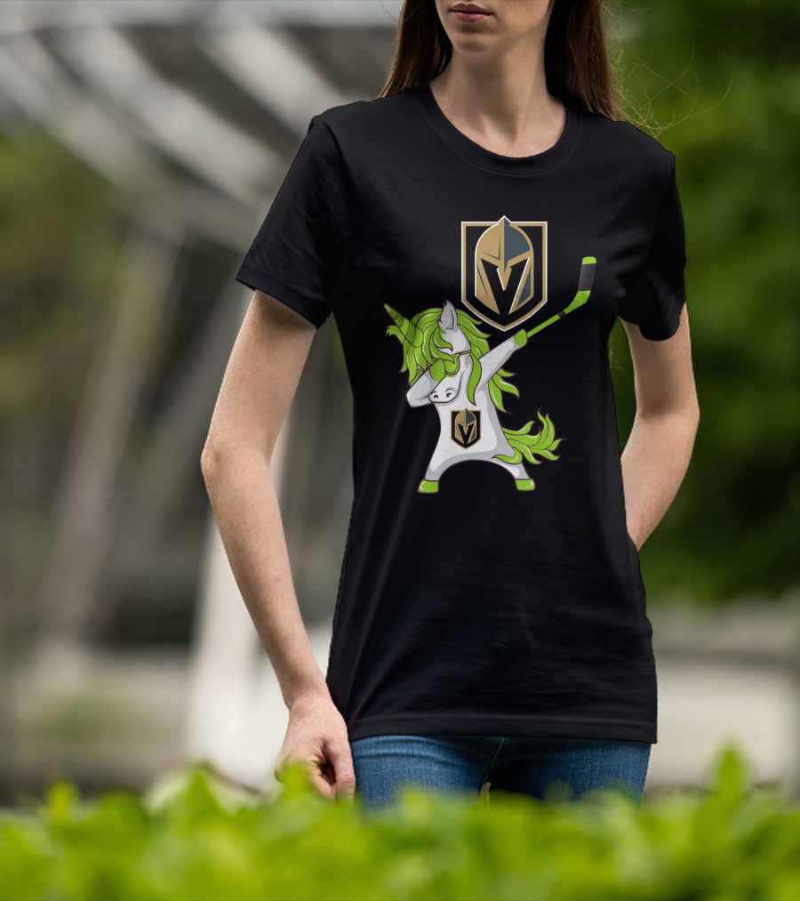 St Patrick Day Dabbing Unicorn Vegas Golden Knights Hockey T-Shirt