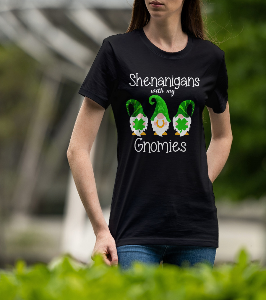 Shamrock Gnome Shenanigans With My Gnomies Clover Fun T-Shirt