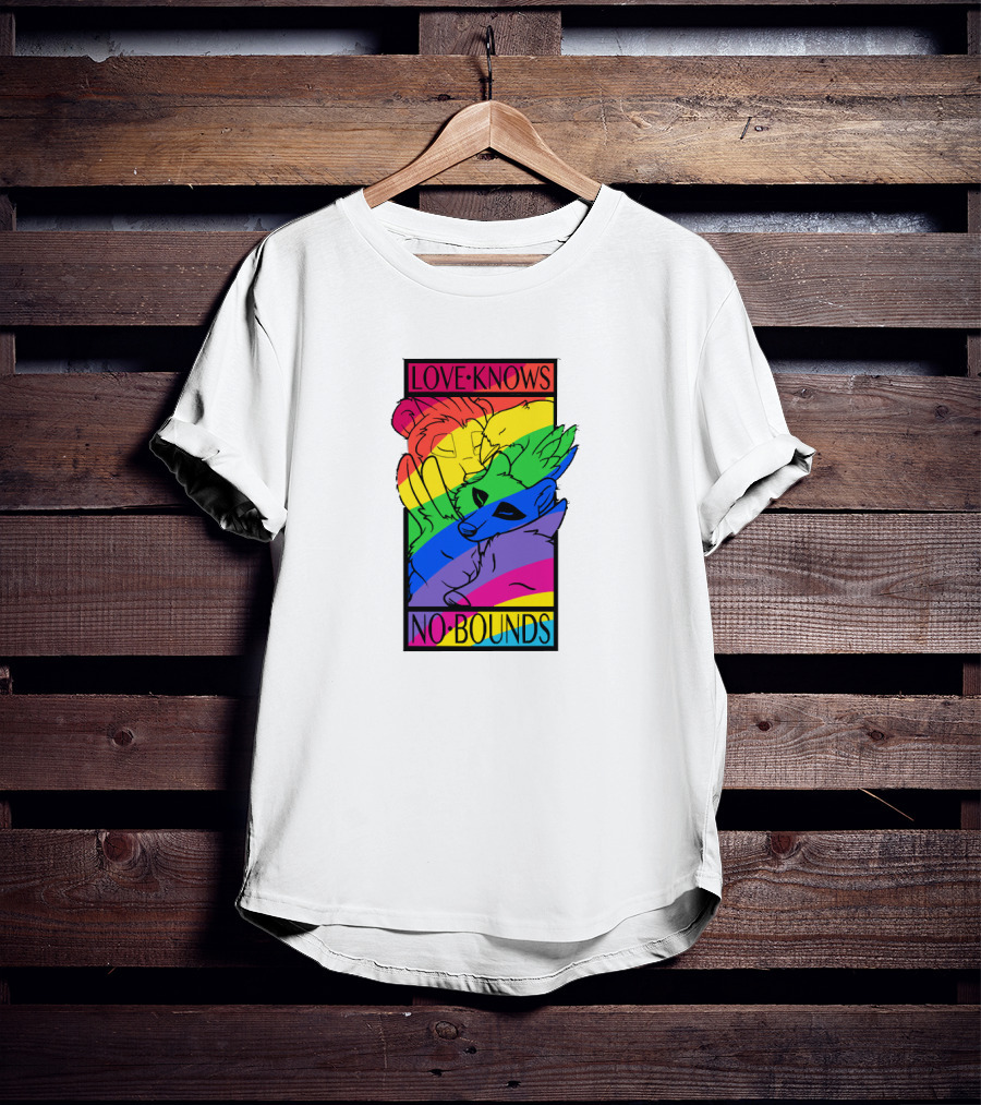 Love Knows No Bounds Rainbow Animal Embrace T-Shirt