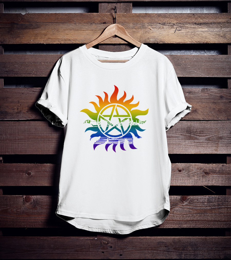 Supernatural Rainbow Pentagram Pride T-Shirt