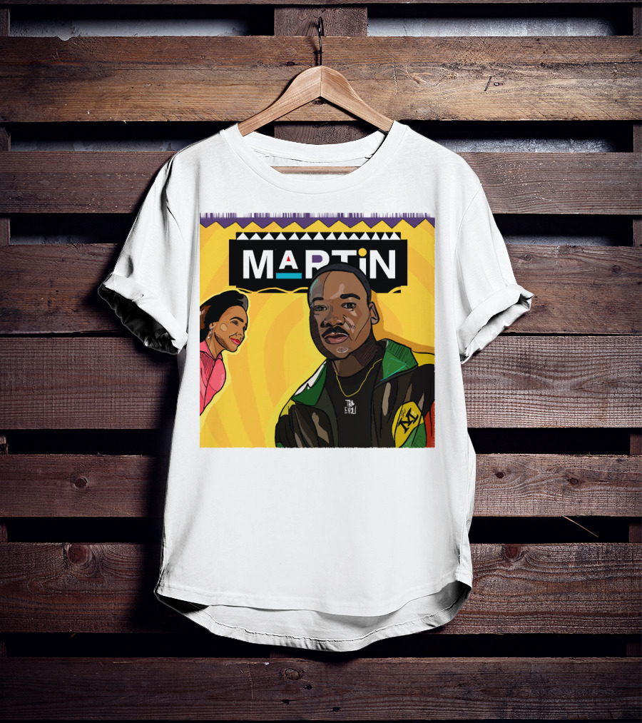 Wassup Like Martin Tribute Yellow Art With Icons T-Shirt