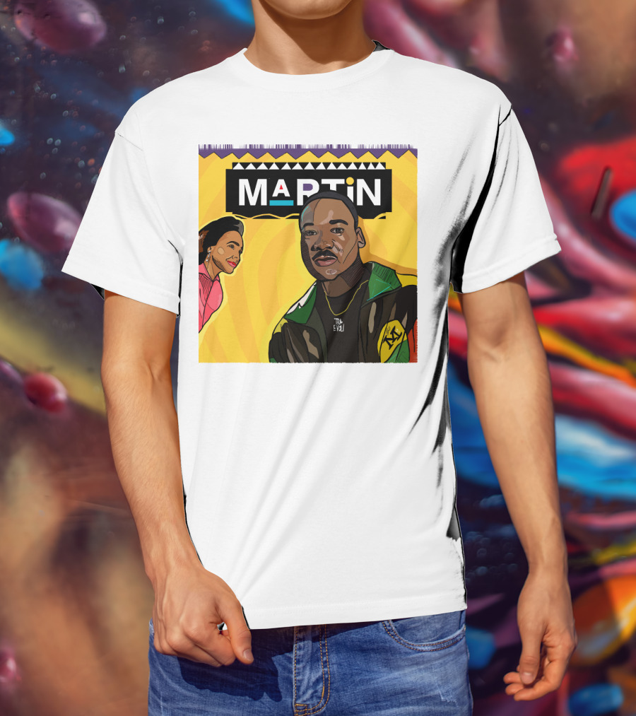 Wassup Like Martin Tribute Yellow Art With Icons T-Shirt