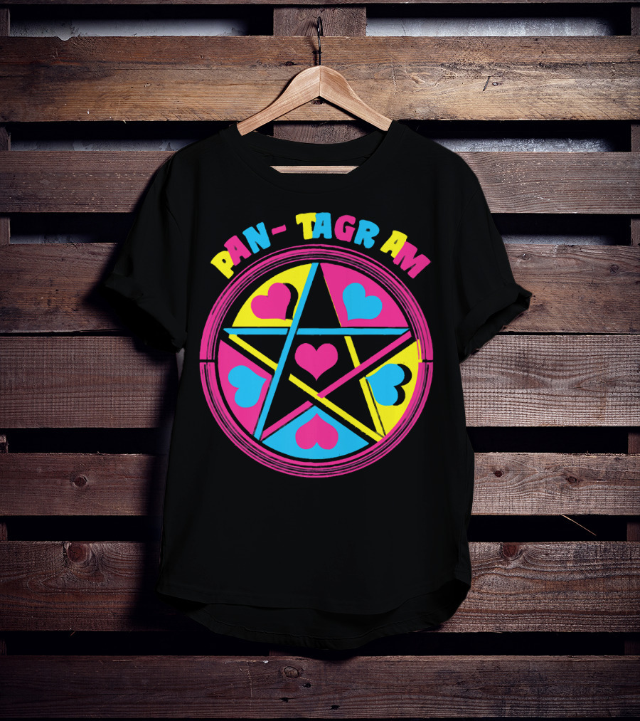 PAN-TAGRAM Hearts And Pentagram Retro T-Shirt